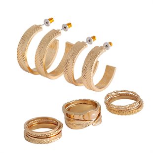 Комплект бижутерии Саванна : серьги (2 пары), кольцо (11 шт.) (1343684)